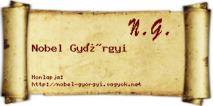 Nobel Györgyi névjegykártya